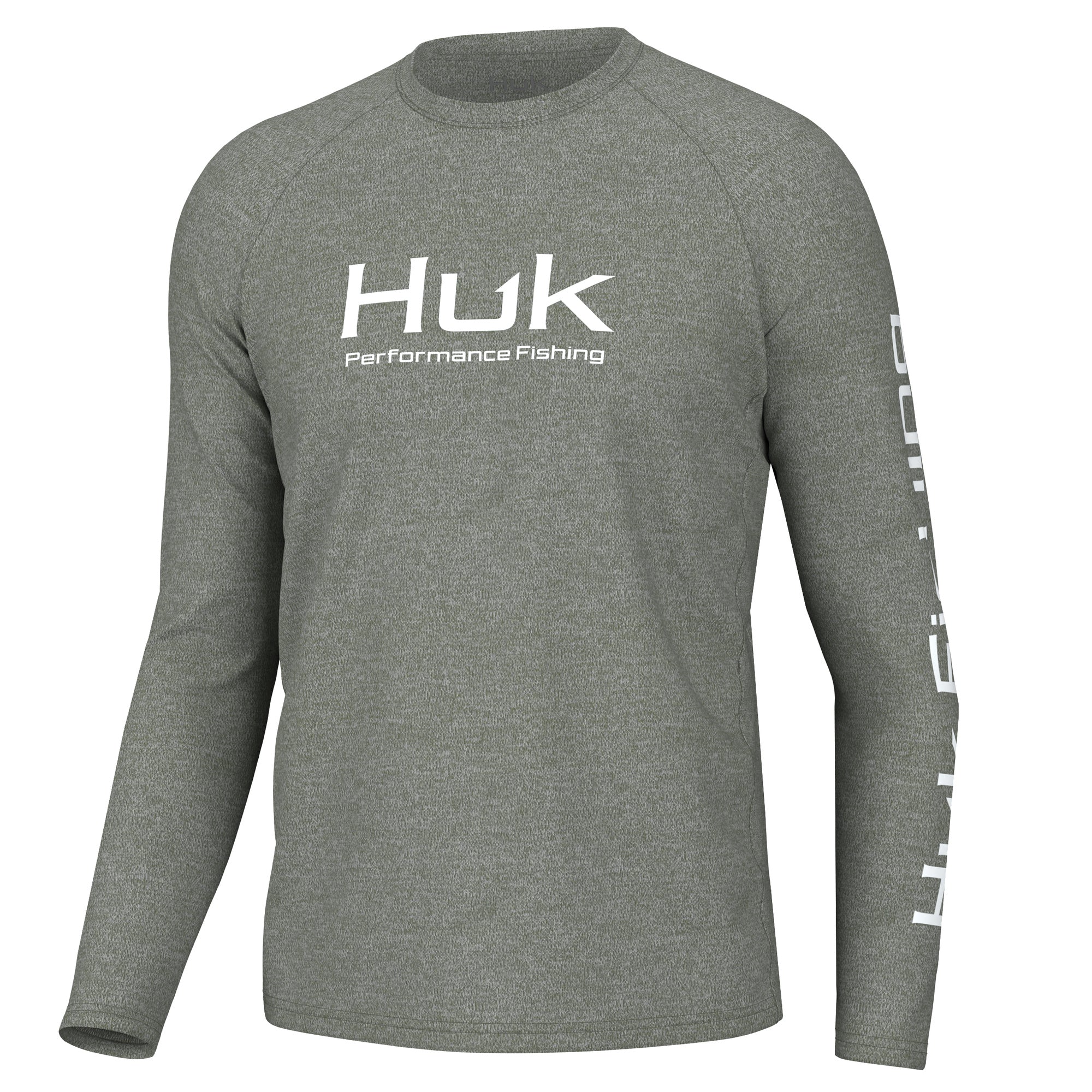Huk Shirt Mens Medium Gray Performance Fishing Long Sleeve Stretch