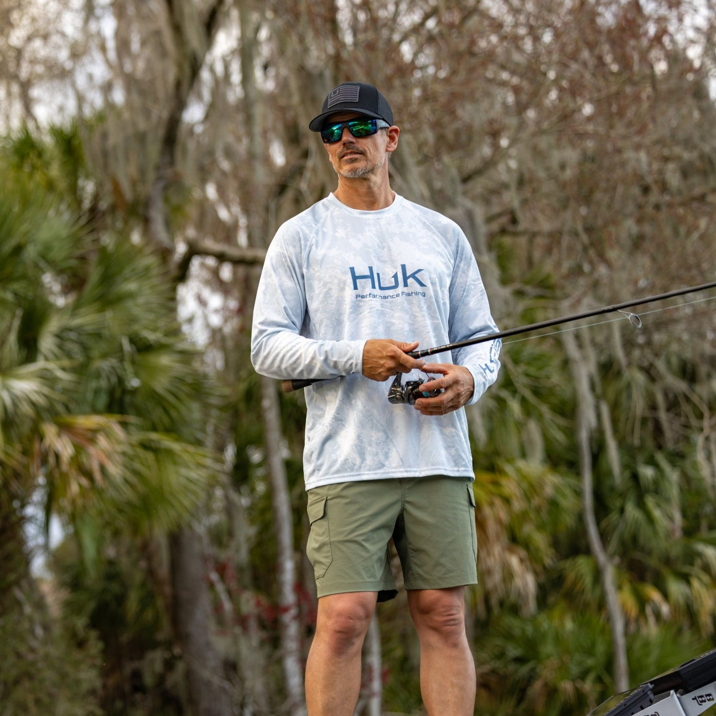 HUK Men's Creekbed, 7 Performance Fishing Cargo Shorts