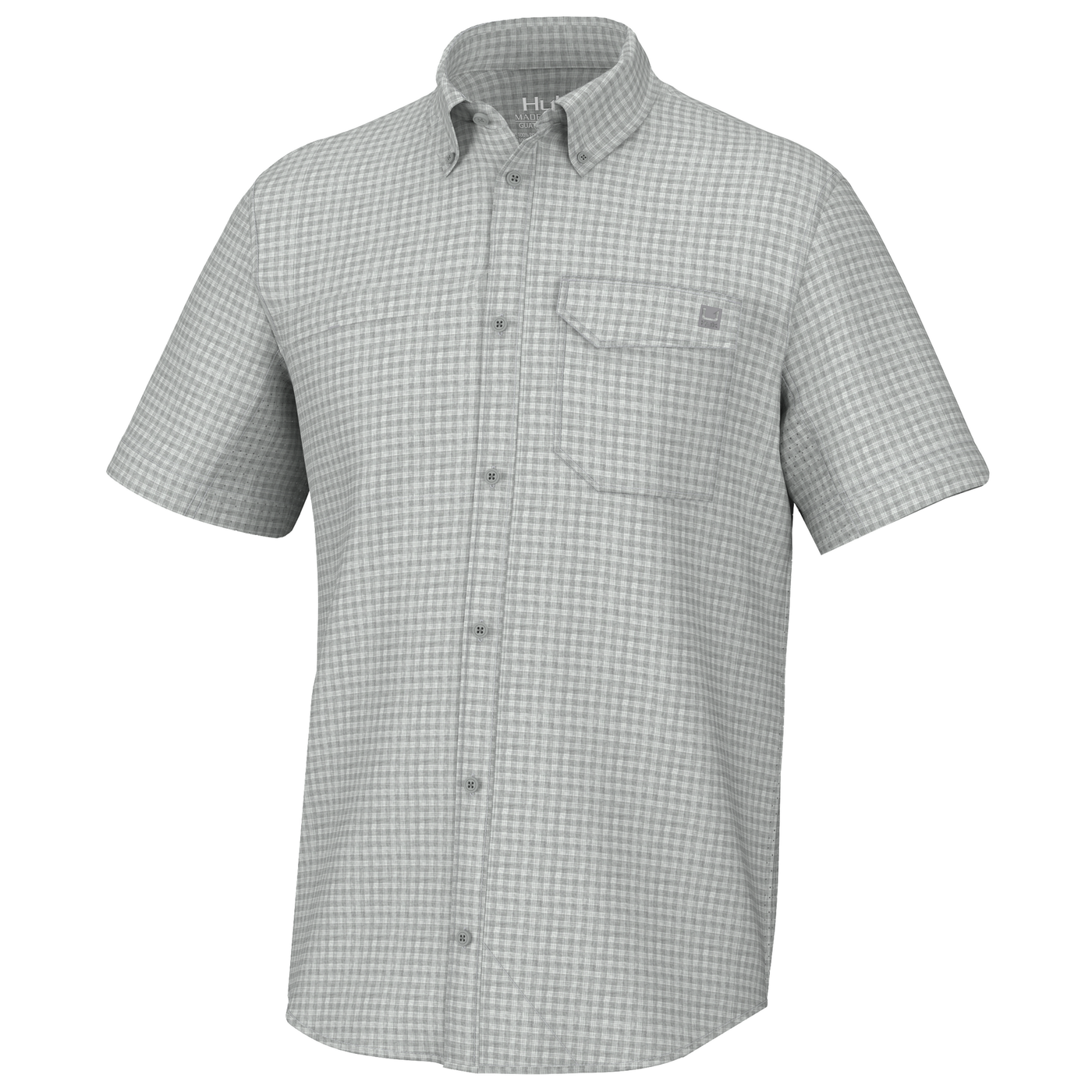 HUK Men's Medium Tide Point Woven Plaid SS Button Down Fishing Shirt for  sale online