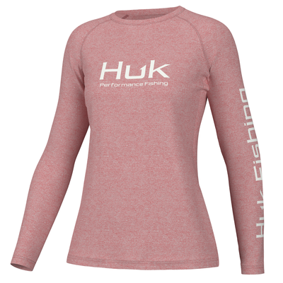 Huk Womens Pursuit Heather Crew Long Sleeve