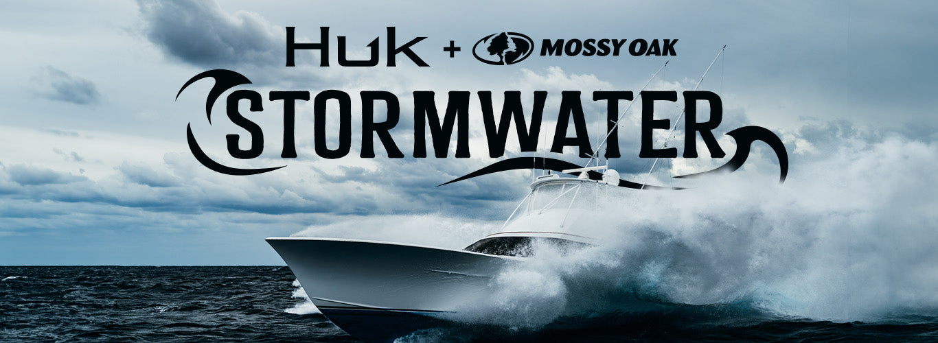 Huk Pursuit Mossy Oak Long-Sleeve Performance Crew for Kids - Mossy Oak Stormwater Bonefish - M